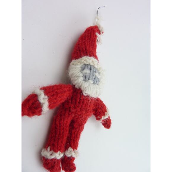 Vintage Knit Funny Santa Christmas Tree Ornament - Picture 2 of 4